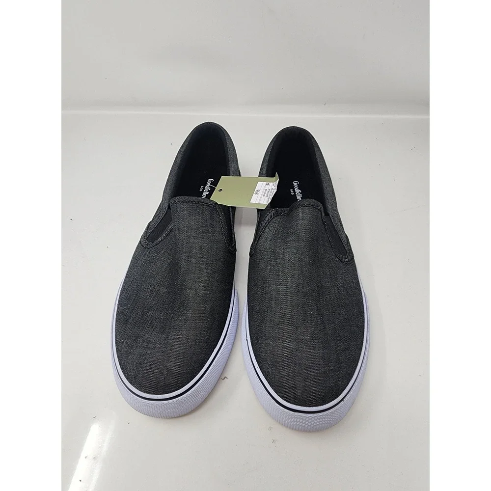 Goodfellow & Co Mens Phillip Slip On Sneakers Gray Canvas Casual Size 9.5